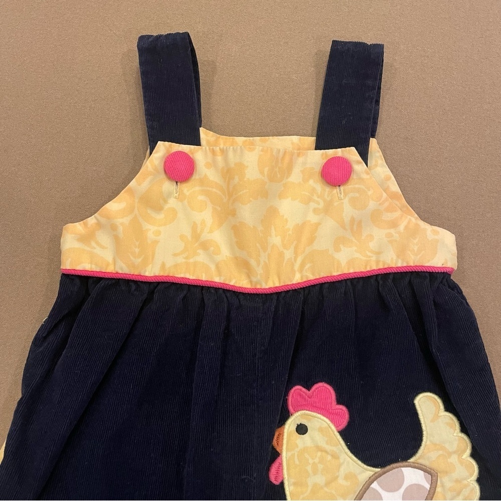 Shrimp & Grits Kids Corduroy Chicken Girls Jumper Size 6M - Picture 3 of 11